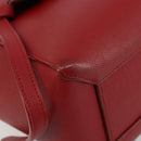 CELINE Belt Bag Micro Hand Bag Leather 2way Red Silver Auth 185181V-13