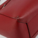 CELINE Belt Bag Micro Hand Bag Leather 2way Red Silver Auth 185181V-15