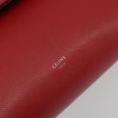 CELINE Belt Bag Micro Hand Bag Leather 2way Red Silver Auth 185181V-16
