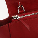 CELINE Belt Bag Micro Hand Bag Leather 2way Red Silver Auth 185181V-18