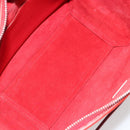 CELINE Belt Bag Micro Hand Bag Leather 2way Red Silver Auth 185181V-19