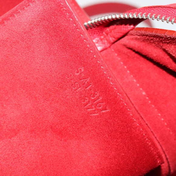 CELINE Belt Bag Micro Hand Bag Leather 2way Red Silver Auth 185181V