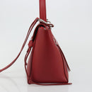 CELINE Belt Bag Micro Hand Bag Leather 2way Red Silver Auth 185181V-4