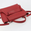 CELINE Belt Bag Micro Hand Bag Leather 2way Red Silver Auth 185181V-6