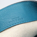LOEWE Anagram East West Tote Bag Leather Turquoise Blue Silver Auth 185182V-11