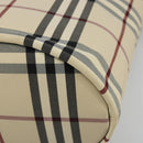 BURBERRY Nova Check Tote Bag Canvas Beige Silver Auth 185183A-10