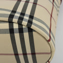 BURBERRY Nova Check Tote Bag Canvas Beige Silver Auth 185183A-12