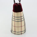 BURBERRY Nova Check Tote Bag Canvas Beige Silver Auth 185183A-4