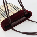 BURBERRY Nova Check Tote Bag Canvas Beige Silver Auth 185183A-6