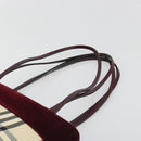 BURBERRY Nova Check Tote Bag Canvas Beige Silver Auth 185183A-8