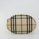 BURBERRY Nova Check Tote Bag Canvas Beige Silver Auth 185183A-9