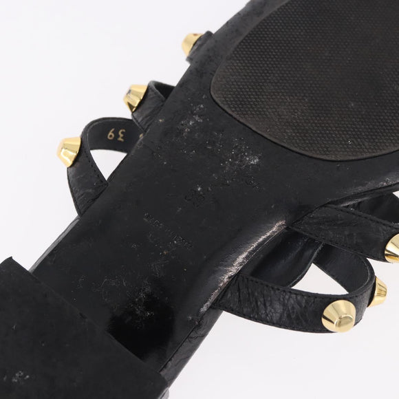 BALENCIAGA Sandals Leather Black Auth 185184A