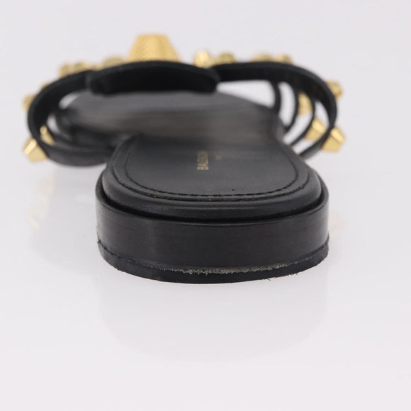 BALENCIAGA Sandals Leather Black Auth 185184A