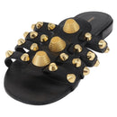 BALENCIAGA Sandals Leather Black Auth 185184A-2