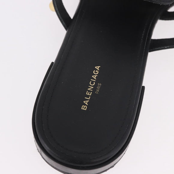 BALENCIAGA Sandals Leather Black Auth 185184A