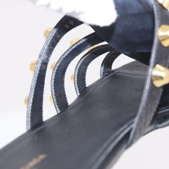 BALENCIAGA Sandals Leather Black Auth 185184A
