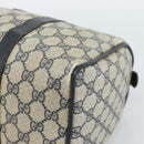 GUCCI GG Supreme Sherry Line Hand Bag PVC Navy Gold 39 02 007 Auth 185185-9