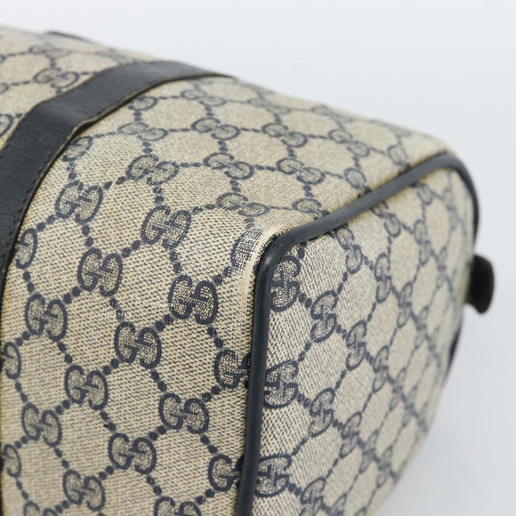 GUCCI GG Supreme Sherry Line Hand Bag PVC Navy Gold 39 02 007 Auth 185185