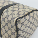 GUCCI GG Supreme Sherry Line Hand Bag PVC Navy Gold 39 02 007 Auth 185185-15