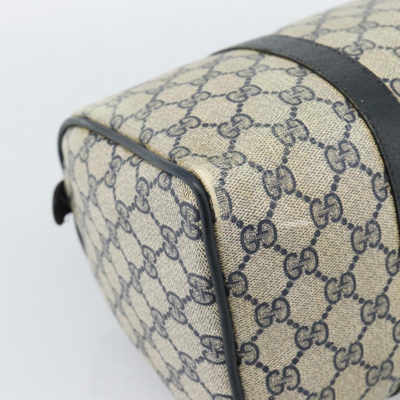 GUCCI GG Supreme Sherry Line Hand Bag PVC Navy Gold 39 02 007 Auth 185185