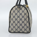 GUCCI GG Supreme Sherry Line Hand Bag PVC Navy Gold 39 02 007 Auth 185185-4