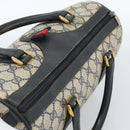 GUCCI GG Supreme Sherry Line Hand Bag PVC Navy Gold 39 02 007 Auth 185185-6