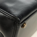 HERMES Kelly 28 Hand Bag Box Calfskin 2way Black Gold Auth 185189SM-18