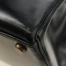 HERMES Kelly 28 Hand Bag Box Calfskin 2way Black Gold Auth 185189SM-19