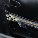 HERMES Kelly 28 Hand Bag Box Calfskin 2way Black Gold Auth 185189SM-31