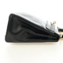 HERMES Kelly 28 Hand Bag Box Calfskin 2way Black Gold Auth 185189SM-4