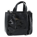 GUCCI Hand Bag Patent Leather 2way Black Silver 000 1013 0504 Auth 185190-1