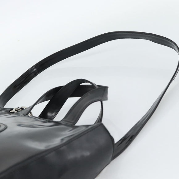 GUCCI Hand Bag Patent Leather 2way Black Silver 000 1013 0504 Auth 185190