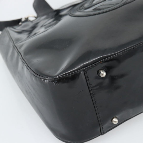 GUCCI Hand Bag Patent Leather 2way Black Silver 000 1013 0504 Auth 185190