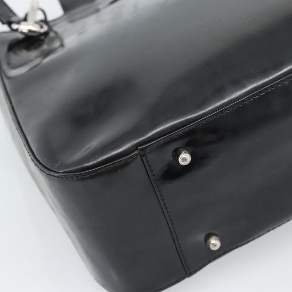 GUCCI Hand Bag Patent Leather 2way Black Silver 000 1013 0504 Auth 185190