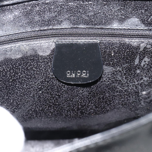 GUCCI Hand Bag Patent Leather 2way Black Silver 000 1013 0504 Auth 185190