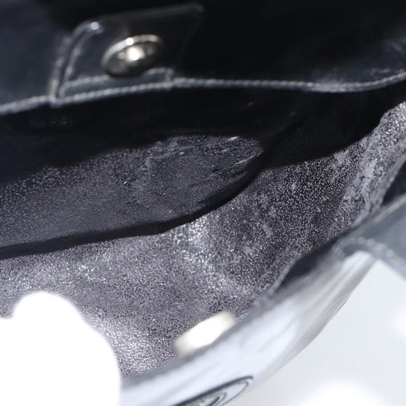 GUCCI Hand Bag Patent Leather 2way Black Silver 000 1013 0504 Auth 185190