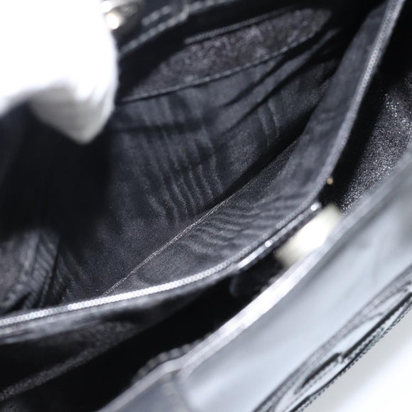 GUCCI Hand Bag Patent Leather 2way Black Silver 000 1013 0504 Auth 185190