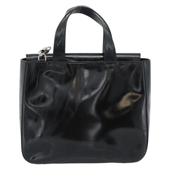 GUCCI Hand Bag Patent Leather 2way Black Silver 000 1013 0504 Auth 185190