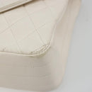 CHANEL Matelasse Ketting Schoudertas Leer Wit Goudkleurige CC Auth 185193A-15