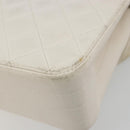 CHANEL Matelasse Chain Shoulder Bag Leather White Gold CC Auth 185193A-12