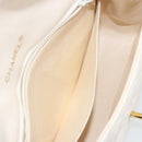 CHANEL Matelasse Chain Shoulder Bag Leather White Gold CC Auth 185193A-24