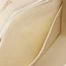 CHANEL Matelasse Ketting Schoudertas Leer Wit Goudkleurige CC Auth 185193A-28