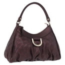 GUCCI GG Canvas Guccissima Abbey Bag Leather Bordeaux Gold 190525 Auth 185194V-1
