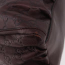 GUCCI GG Canvas Guccissima Abbey Bag Leather Bordeaux Gold 190525 Auth 185194V-9