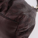 GUCCI GG Canvas Guccissima Abbey Bag Leather Bordeaux Gold 190525 Auth 185194V-14