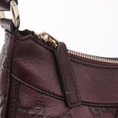 GUCCI GG Canvas Guccissima Abbey Bag Leather Bordeaux Gold 190525 Auth 185194V-18