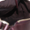 GUCCI GG Canvas Guccissima Abbey Bag Leather Bordeaux Gold 190525 Auth 185194V-20