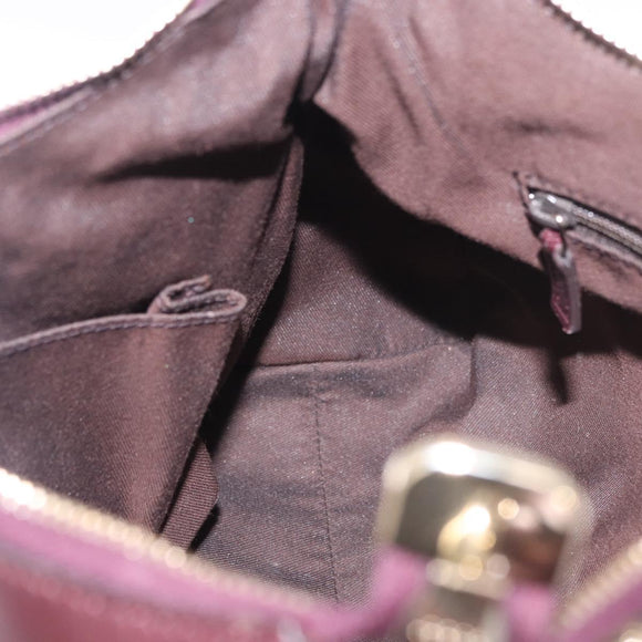 GUCCI GG Canvas Guccissima Abbey Bag Leather Bordeaux Gold 190525 Auth 185194V