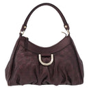 GUCCI GG Canvas Guccissima Abbey Bag Leather Bordeaux Gold 190525 Auth 185194V-13