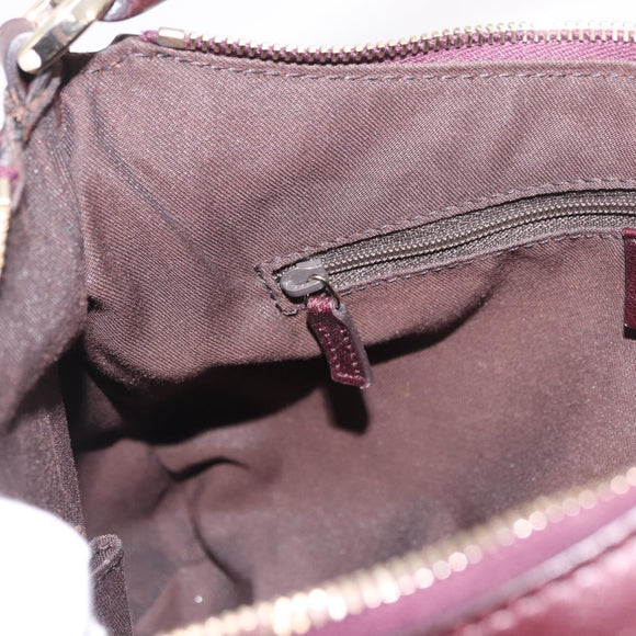 GUCCI GG Canvas Guccissima Abbey Bag Leather Bordeaux Gold 190525 Auth 185194V